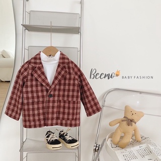 Áo vest kẻ dạ bé trai