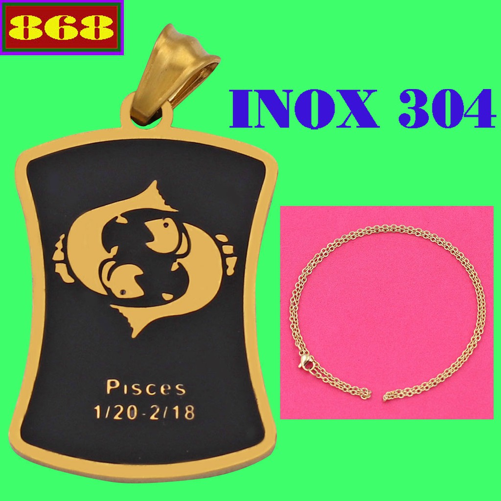 Dây chuyền cung Song Ngư inox VITCSNT - Dây đeo inox 12 cung Hoàng đạo