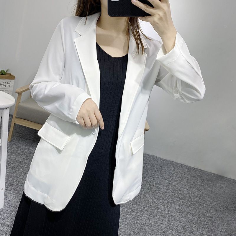 Set đầm body nhún (đen) phối khoác vest