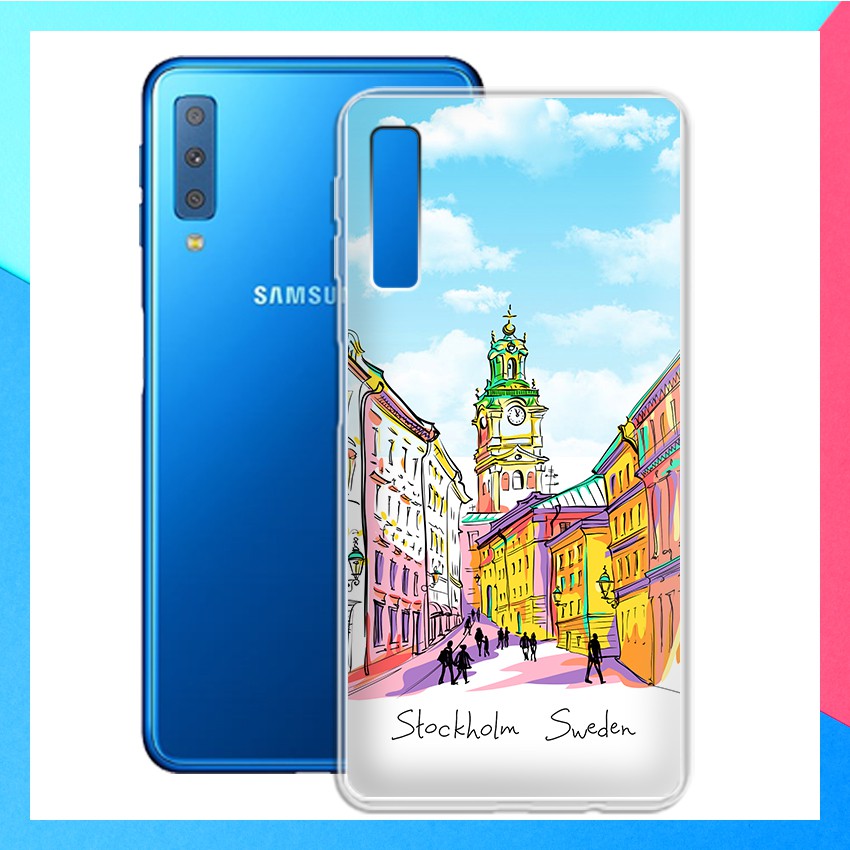 Ốp lưng Samsung Galaxy A7 2018 / A750 in họa tiết du lịch các nước tranh phong cảnh mùa hè - 01029 Silicone Dẻo