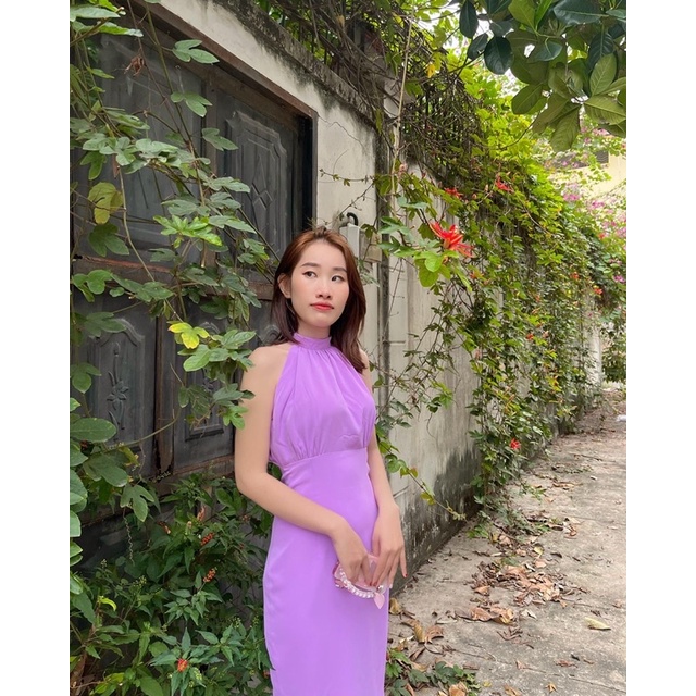 Helle dress Đầm ôm lụa Đầm cổ yếm Cuao ( ảnh thật 100%) - Willa.cuaoshop