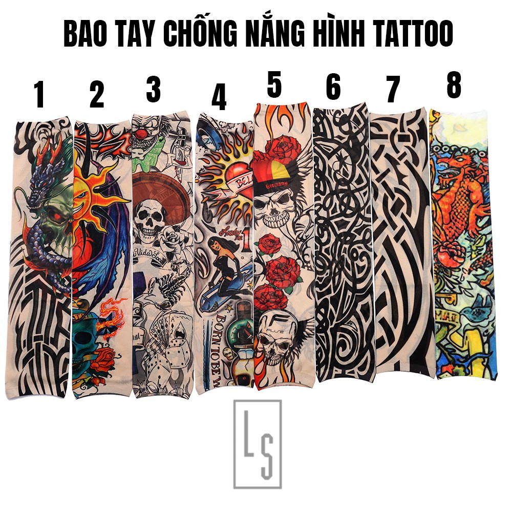 Bao tay chống nắng giả săm tattoo - Rẻ Vô Địch