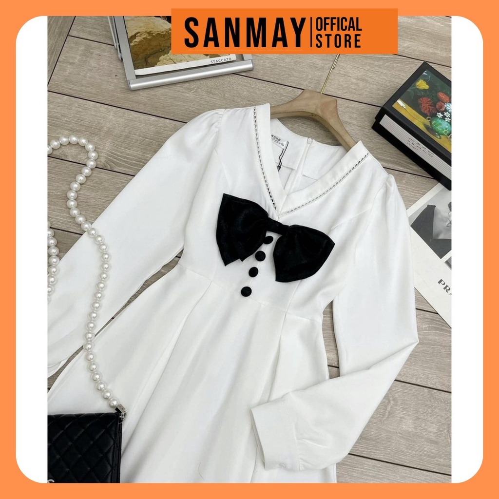 Đầm Dự Tiệc Cưới Váy Công Sở Thiết Kế Dáng Dài Sang Trọng Cao Cấp Trẻ Trung Màu Trắng SANJOLI VD055 | BigBuy360 - bigbuy360.vn