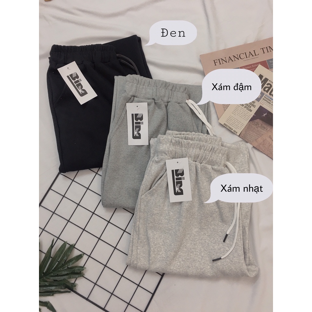 Quần suông nữ ống rộng Unisex cạp chun 3 màu vải đẹp Bingshop