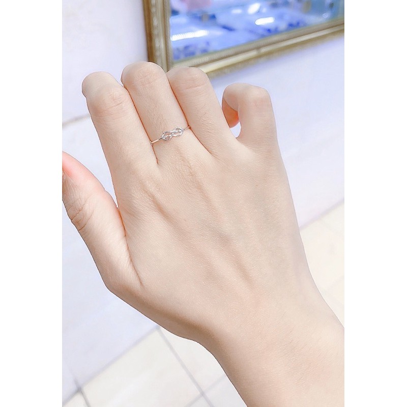 Nhẫn nữ bạc ta hình trái tim,Nhẫn midi bạc ta hình vô cực-Minh Tâm Jewelry