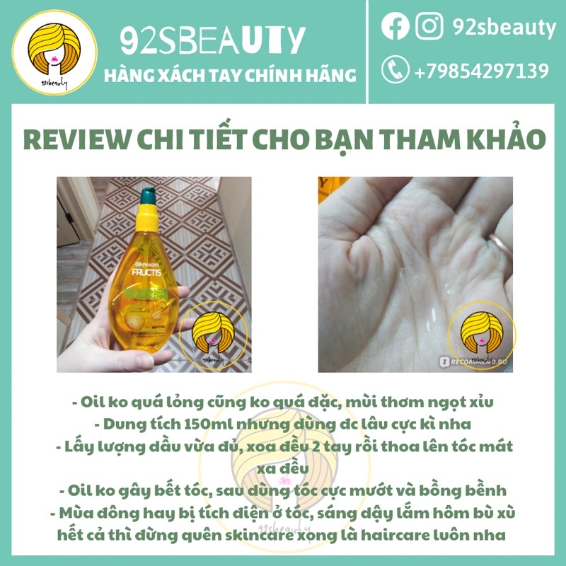 Dưỡng tóc Argan Garnier phục hồi tóc hư tổn không gây bết tóc