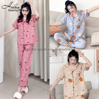 Bộ ngủ pijama tay ngắn quần dài kate Thái loại 1 so kute