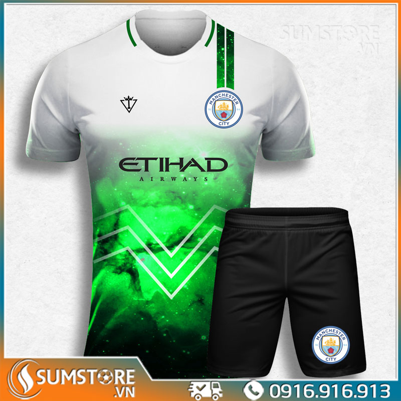 Bộ Quần Áo Bóng Đá CLB Man City Win Trắng Độc Lạ