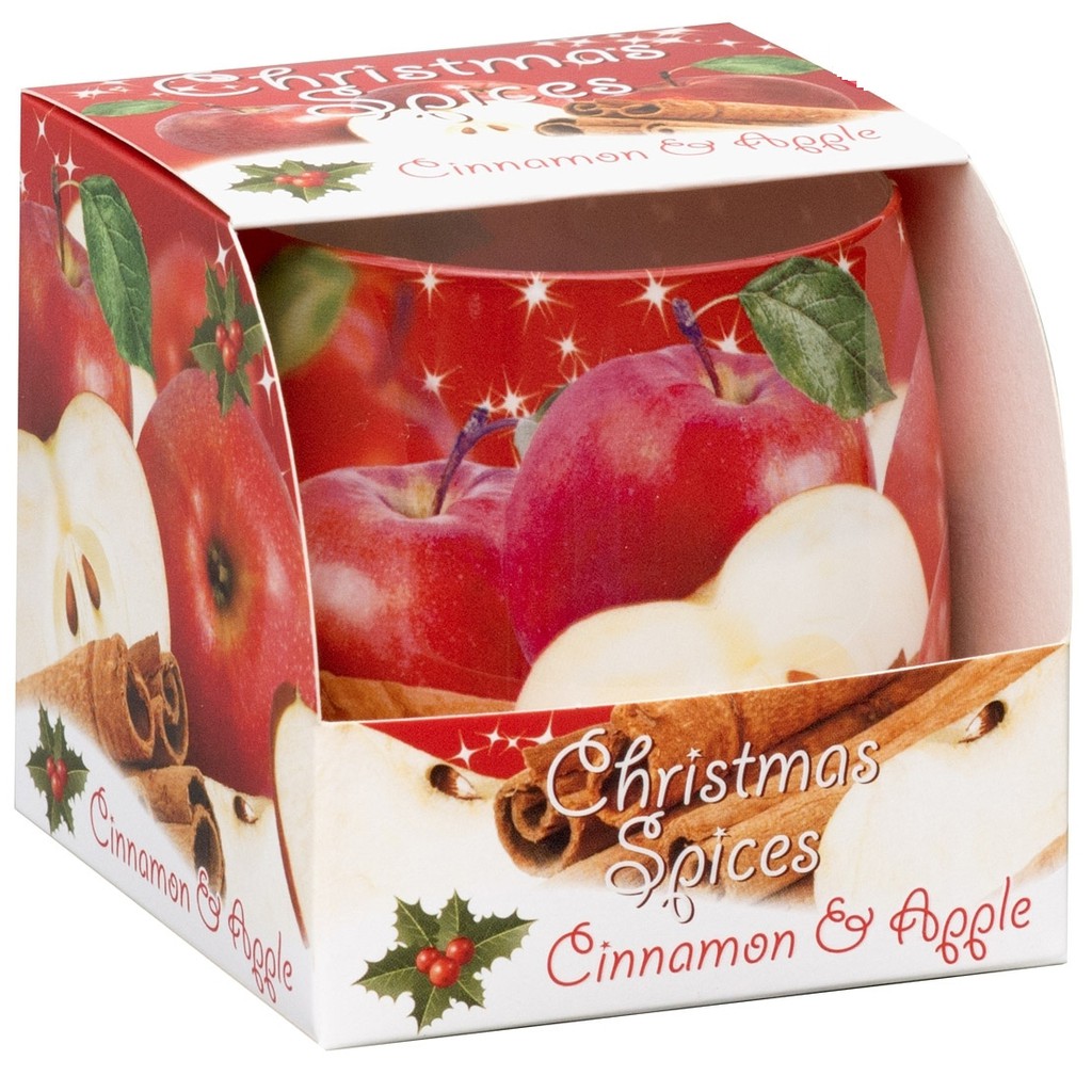 Ly nến thơm tinh dầu Bartek Candles BAT2565 Christmas Spice 100g (Hương cam, táo, quế)