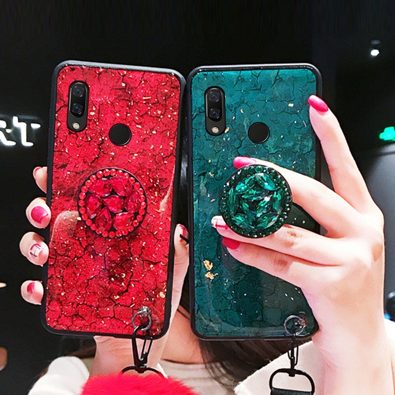 Ốp điện thoại nền đá hoa cương có bóng lông cho Samsung A51 A71 A10s A20s A30s A50s M30s Note 4 5 8 9 10 Plus