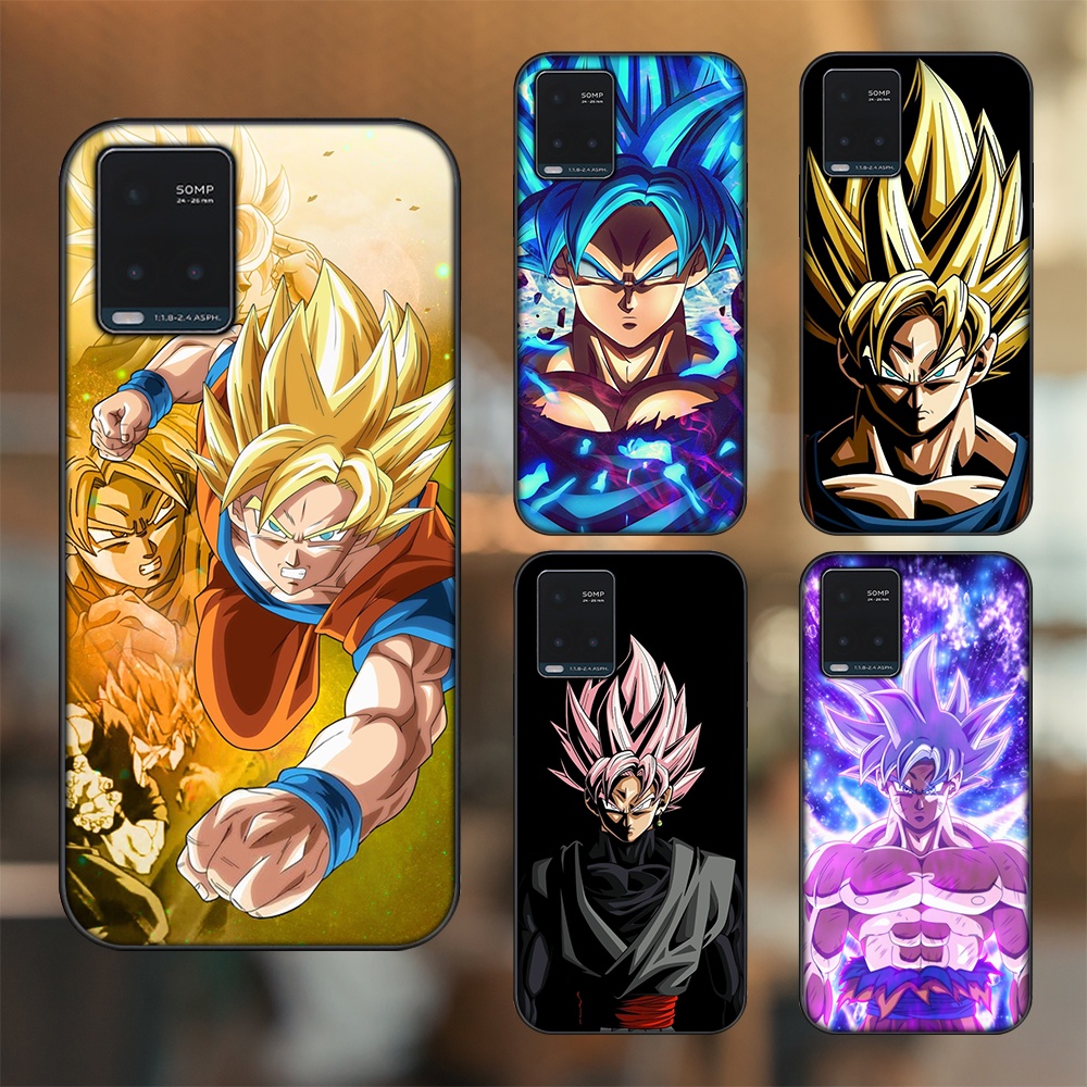 Ốp lưng Vivo Y21s, Y33s viền đen in hình Goku Dragon Ball