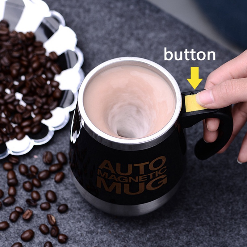 Pjquanyong Cốc Khuấy Tự Động Bằng Thép Không Gỉ Màu Đen Dung Tích 15.2 ml Tiện Dụng Cho Nhà Bếp / Văn Phòng