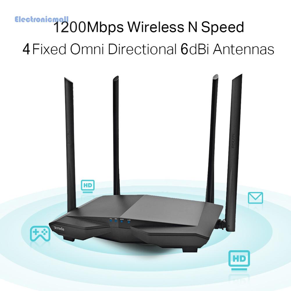 ElectronicMall01 Tenda AC6 Gigabit WiFi Router 1200Mbps Dual Band Wireless Network Router