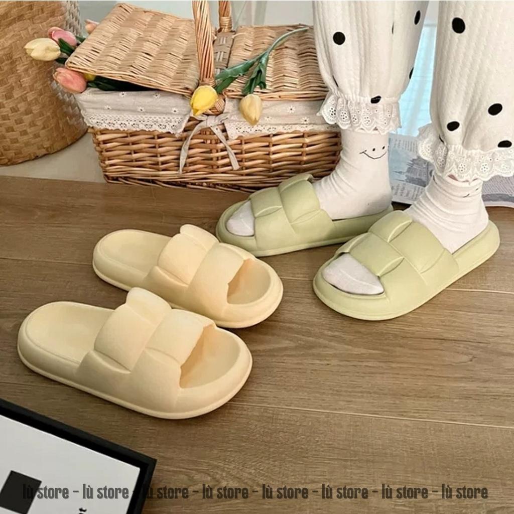 Dép bánh mì nữ [Lù store] Dép đế độn có đệm khí chất liệu EVA size kép 36-41