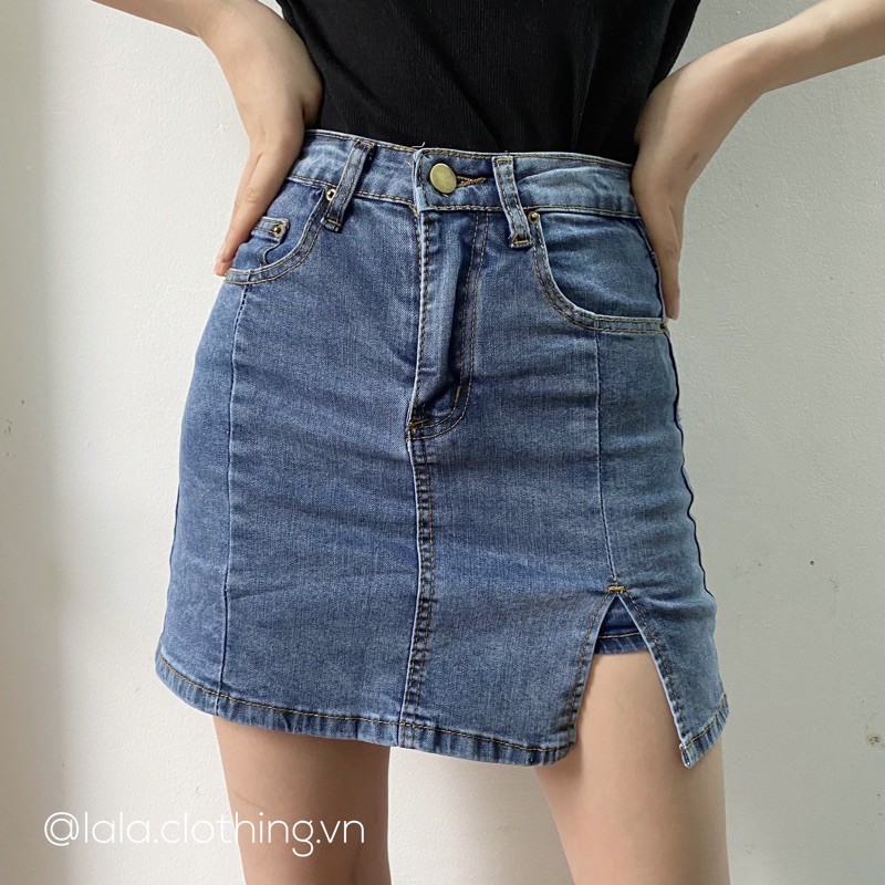 (SẴN) Chân váy jean ngắn xẻ loại dày đẹp | BigBuy360 - bigbuy360.vn