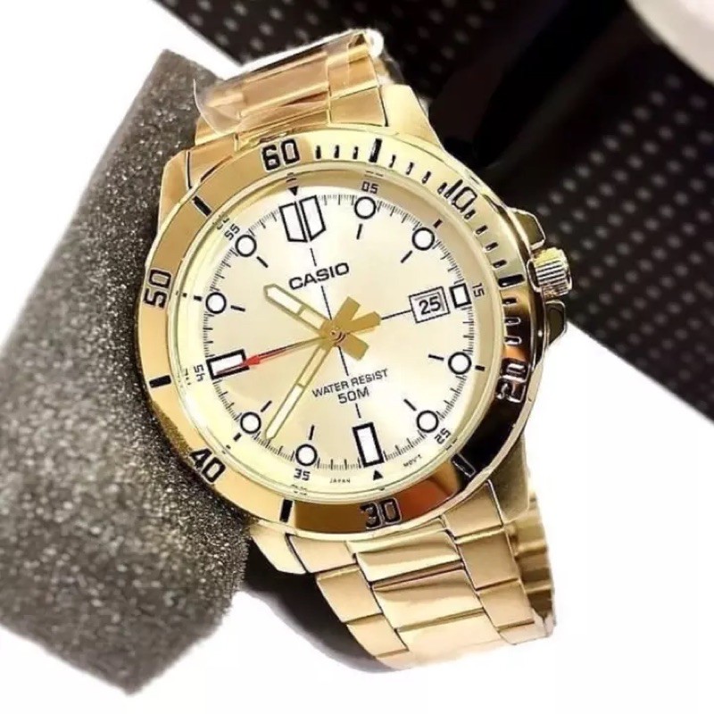 Đồng hồ nam dây kim loại Casio Anh Khuê MTP-VD01G-9EVUDF