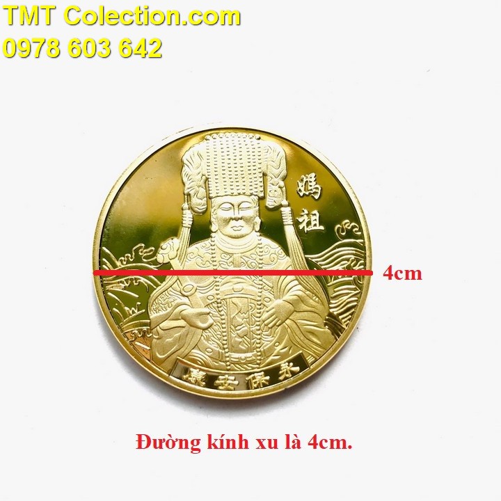 Xu Phật Bà Thánh Mẫu, Dùng để cúng dường trong những dịp Lễ, Tết..., mang theo bên người, xỏ lỗ đeo dây- SP005284