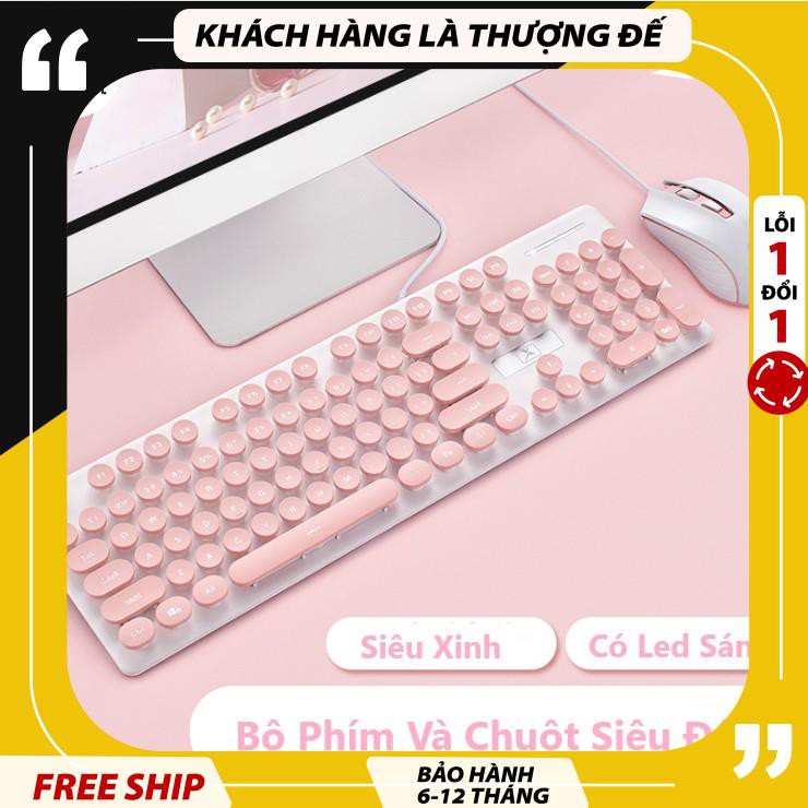 [MIỄN SHIP 2 CHIỀU] Bộ Bàn Phím Và Chuột Siêu Xinh N518 Cao Cấp Có Đèn Led Sáng Chữ, Phím Bấm Siêu Chuẩn