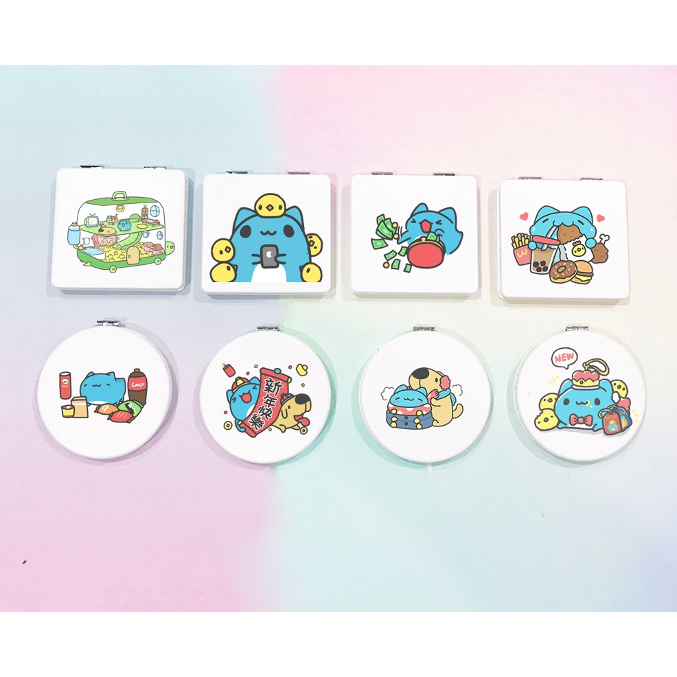 Gương 2 mặt mèo capoo GPI46 gương pu gương hoạt hình cute dễ thương thần tượng