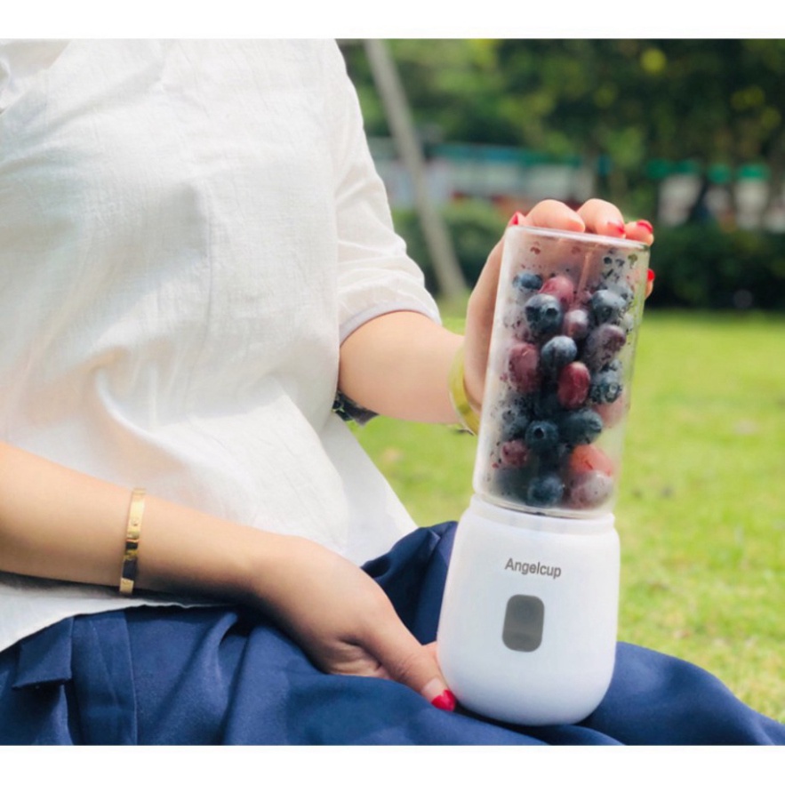 Máy xay sinh tố cầm tay ANGEL CUP 2 cối thuỷ tinh công suất lớn - Máy xay đa năng 6 lưỡi di động