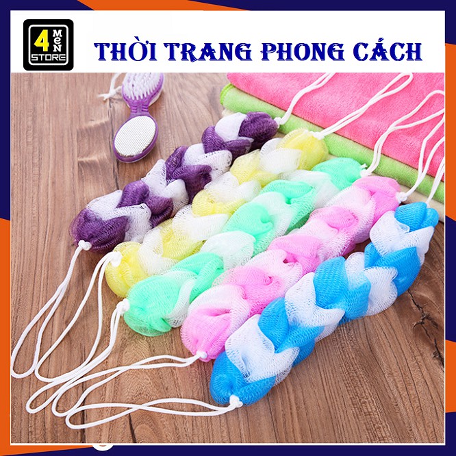 Bông Tắm Chà Lưng (Nhiều Màu) - Bông Tắm Bằng Vải Lưới Dạng Dài