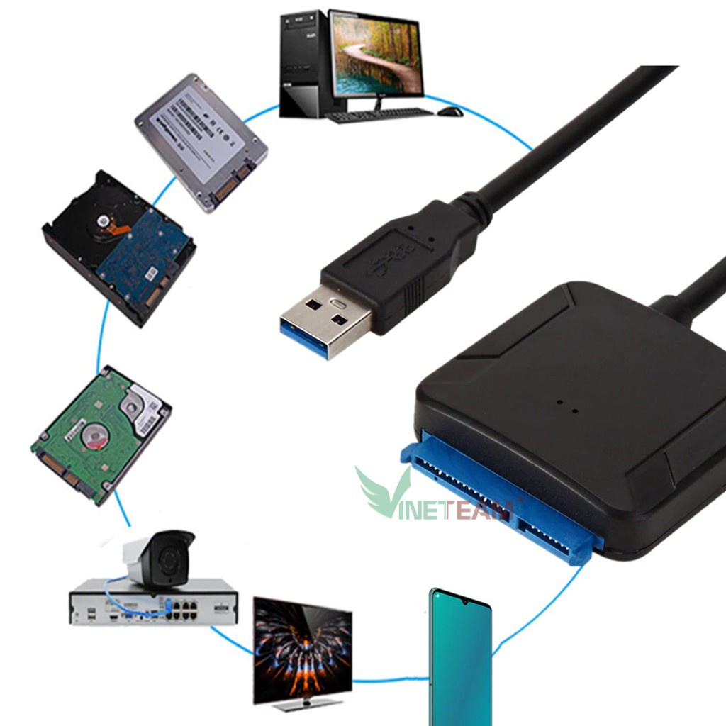 Cáp chuyển đổi ổ cứng Sata sang Usb 3.0 2.5 / 3.5 Hdd Ssd chất lượng cao -dc4609