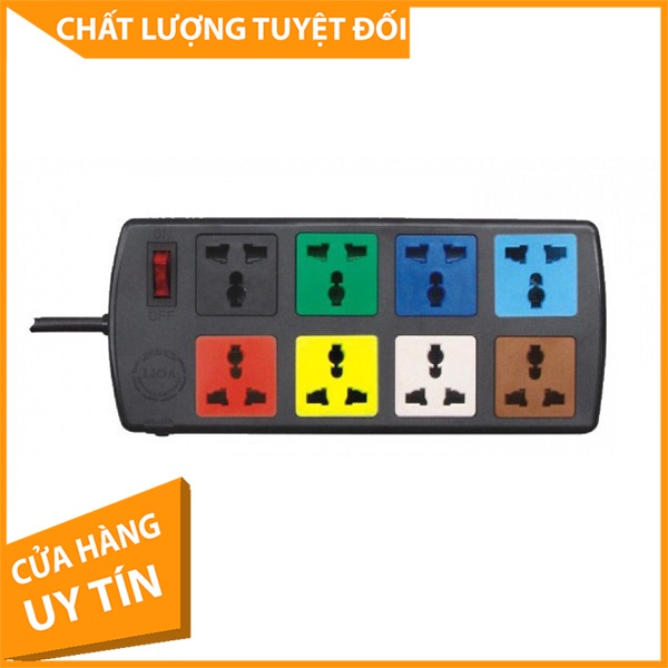 Ổ Cắm Điện Lioa 8 Lỗ Đa Năng, Có Công Tắc, Có Bảo Vệ Quả Tải 3300W Dây 3M