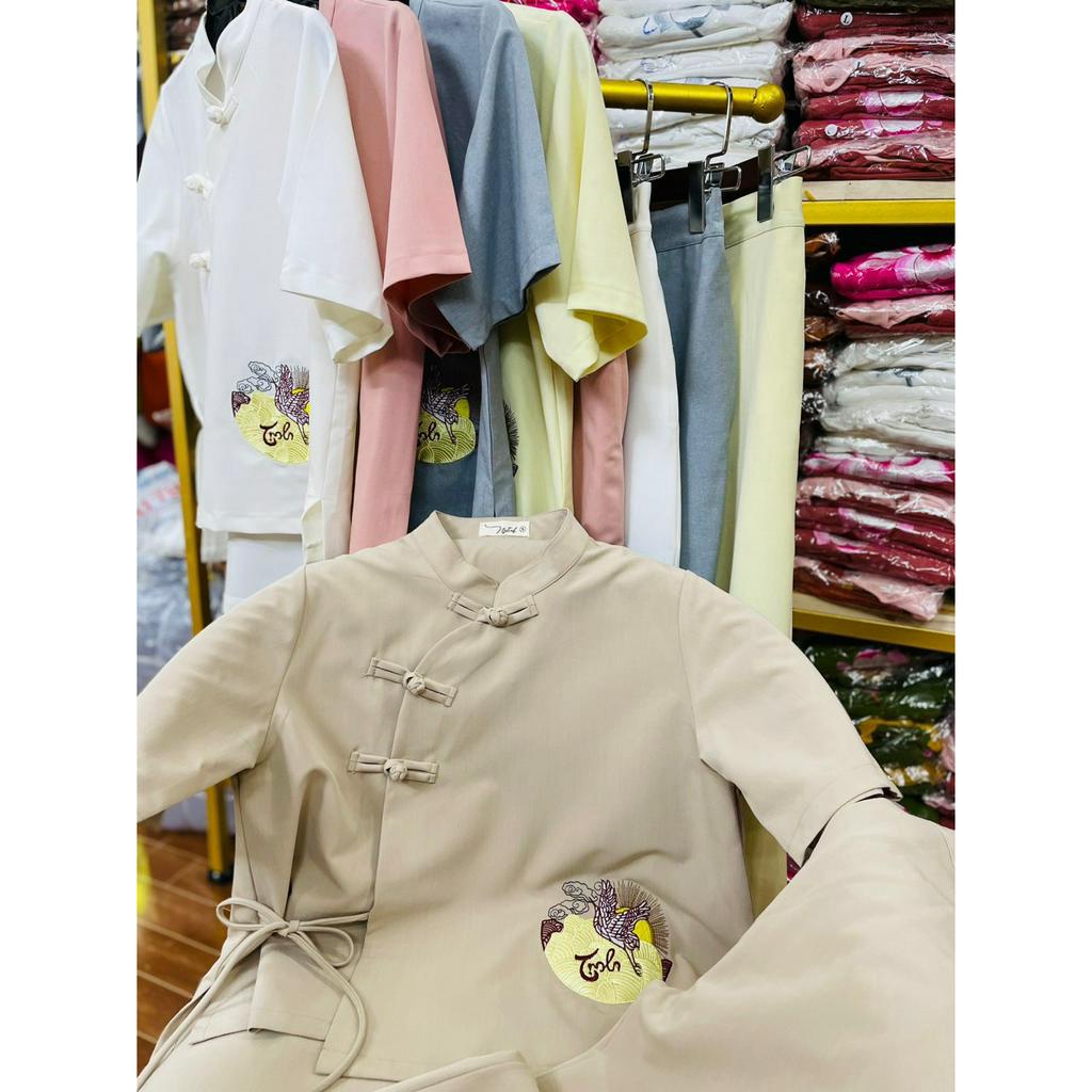 Đồ Lam Đi Chùa # Bộ Tịnh Chất Cotton Lạnh # Quần Áo Nữ Cao Cấp
