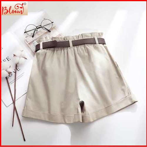 Quần short kaki nữ lưng cao Quần short nữ chất kaki dày dăn (Không dây nịt) BLOOMFASHION Tặng quà ngẫu nhiên QS01 | BigBuy360 - bigbuy360.vn