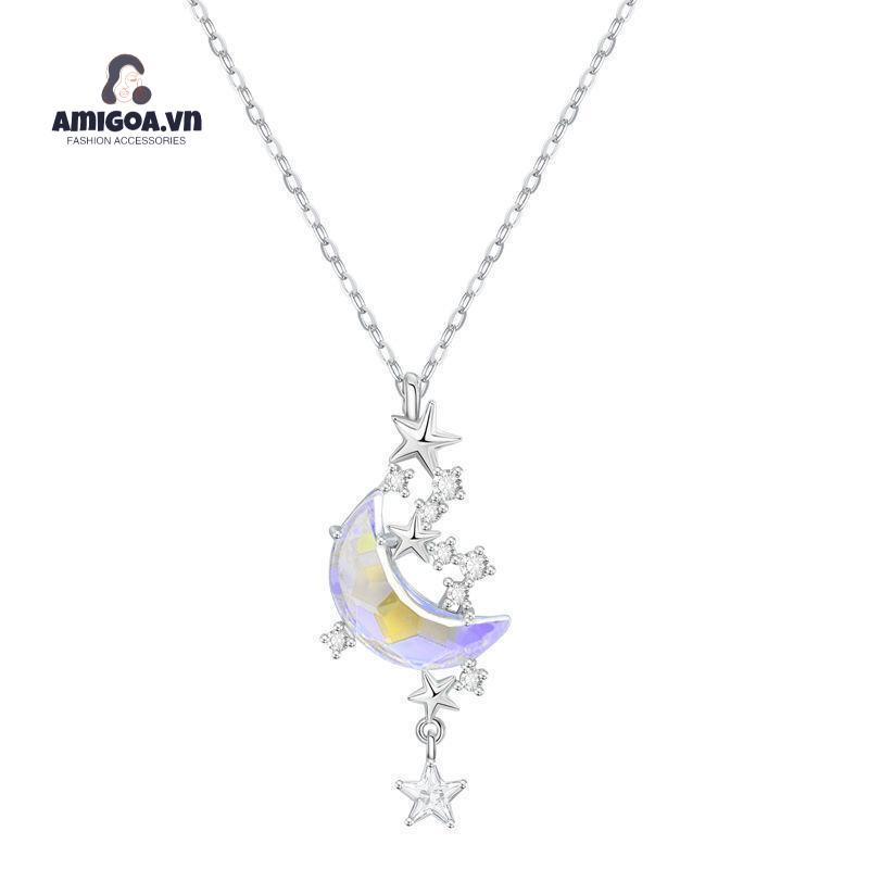 ✨✨Vòng cổ Hợp Kim Hình Mặt Trăng Và Ngôi Sao Đính Đá Thời Trang Cho Nữ