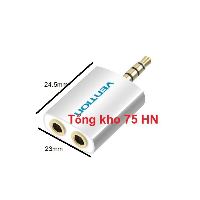 Bộ chia âm thanh 3.5mm ra 2 cổng chính hãng Vention