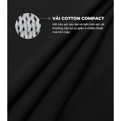 Áo thun Cotton Compact in "Hà Nội thứ 7 phải đi làm" Màu đen - Thương hiệu Coolmate