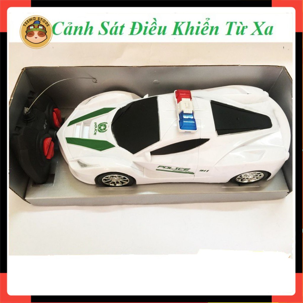 Xe Cảnh Sát Điều Khiển Từ Xa Siêu Tốc 4 Chiều, Mô Phỏng Siêu Xe, Màu Trắng Đặc Trưng, Thiết Kế Tinh Tế