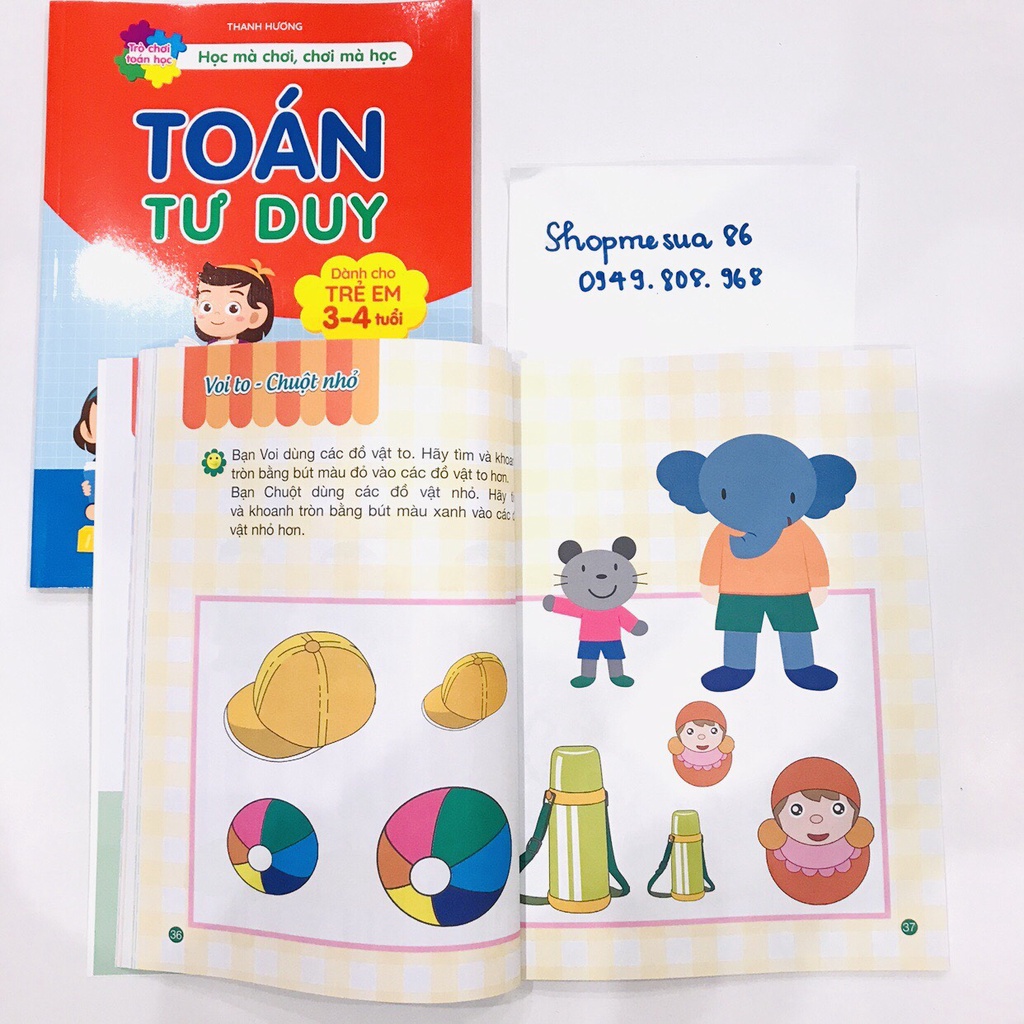 toán tư duy (3-4t) cho bé học giỏi toán