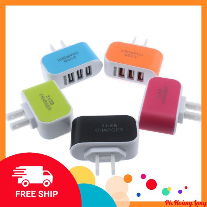 CỦ SẠC ĐA NĂNG Củ sạc 3 Cổng USB (Bảo hành 1 tháng)