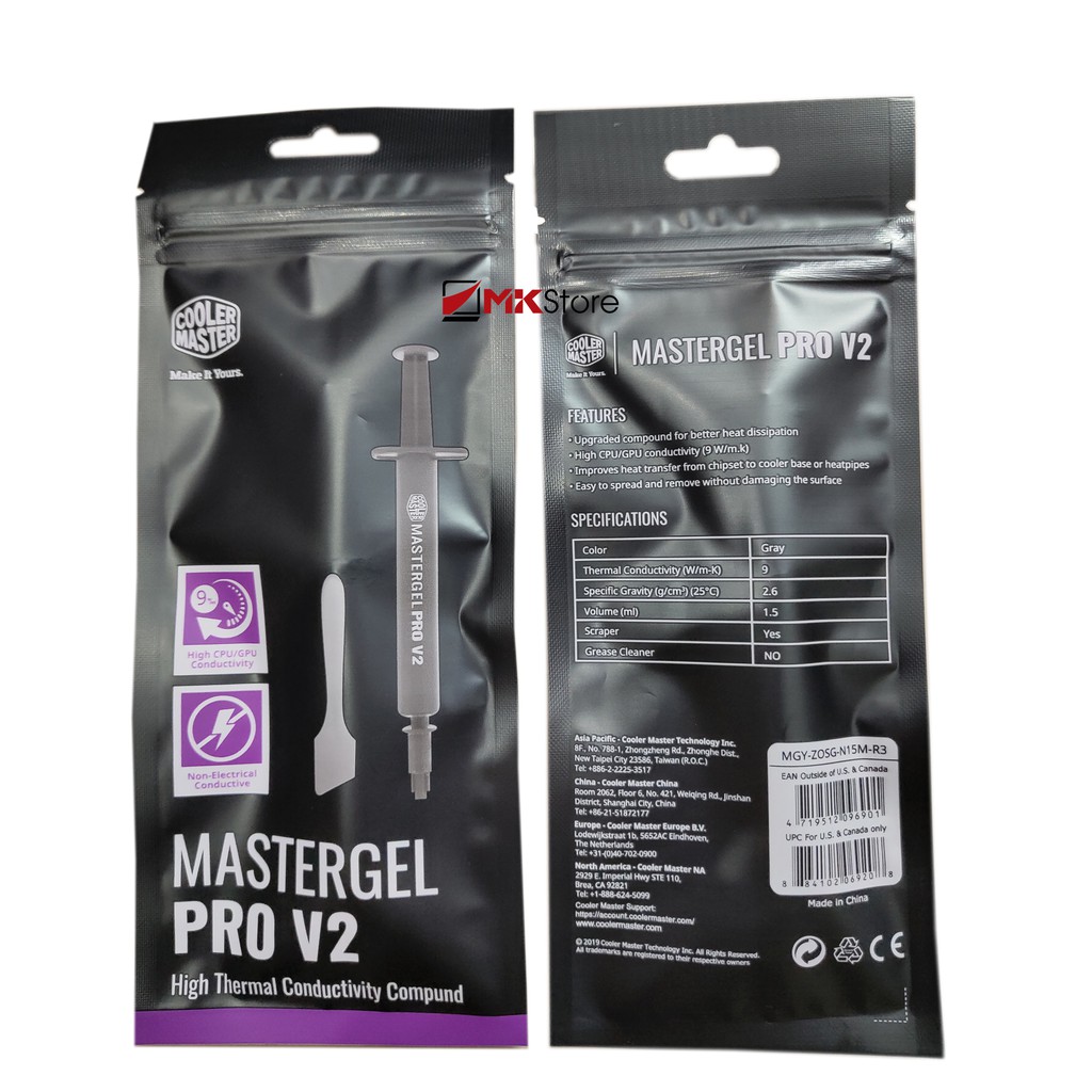 Keo tản nhiệt Cooler Master MasterGel Pro 9W/m-k v2 1.5ml