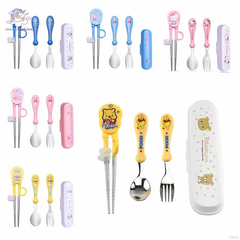 READY STOCK Bộ muỗng đũa nĩa tập ăn cho bé