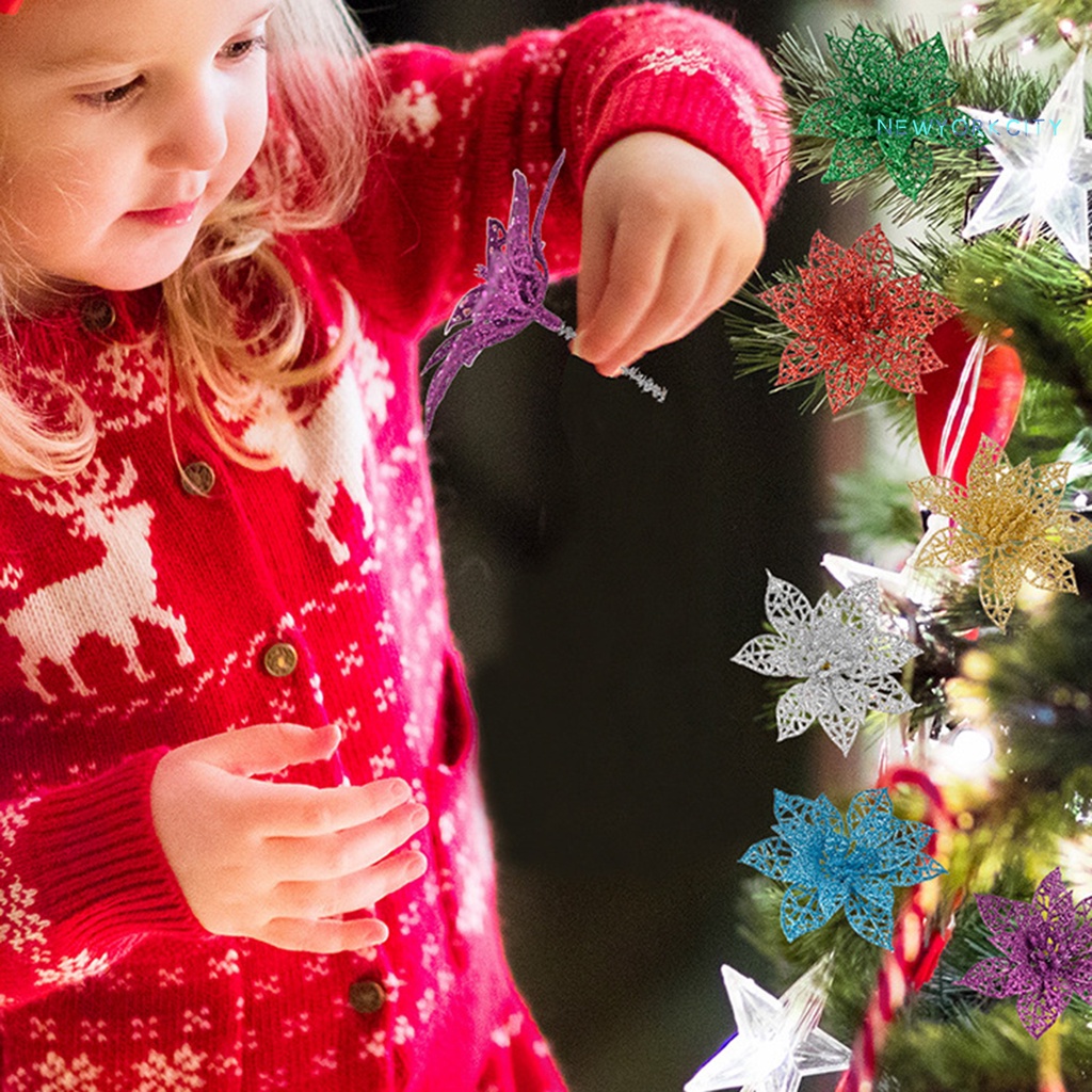 Túi 6 Hoa Treo Trang Trí Giáng Sinh Chống Mài Mòn