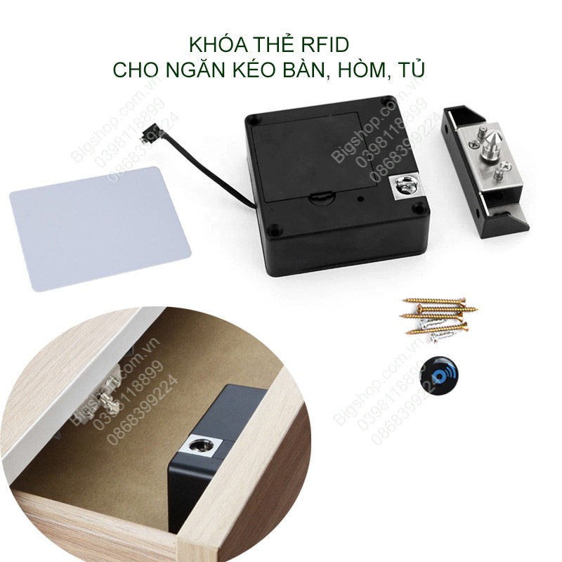 Khóa thẻ RFID thong minh cho ngăn kéo bàn, hòm, tủ cá nhân