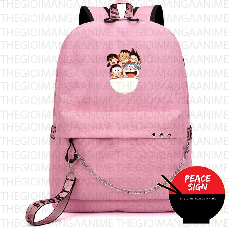 Balo thông minh in hình MÈO MÁY DOREMON đi học tiện lợi anime chibi cá tính cặp sách nam nữ