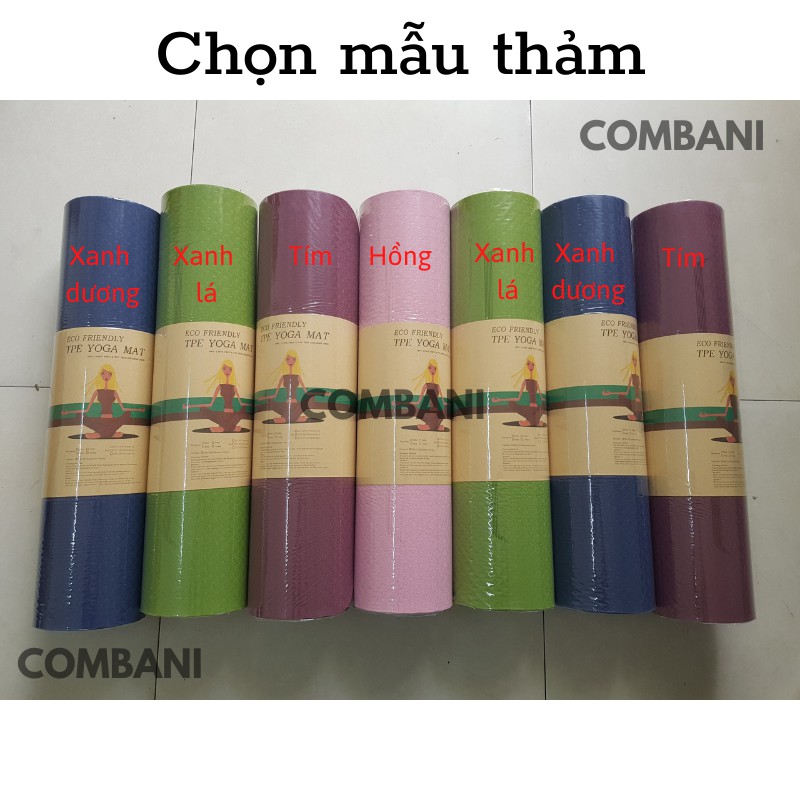 Thảm Yoga Định Tuyến 2 lớp chống trượt cao cấp dày 8-10mm COMBANI mới T08