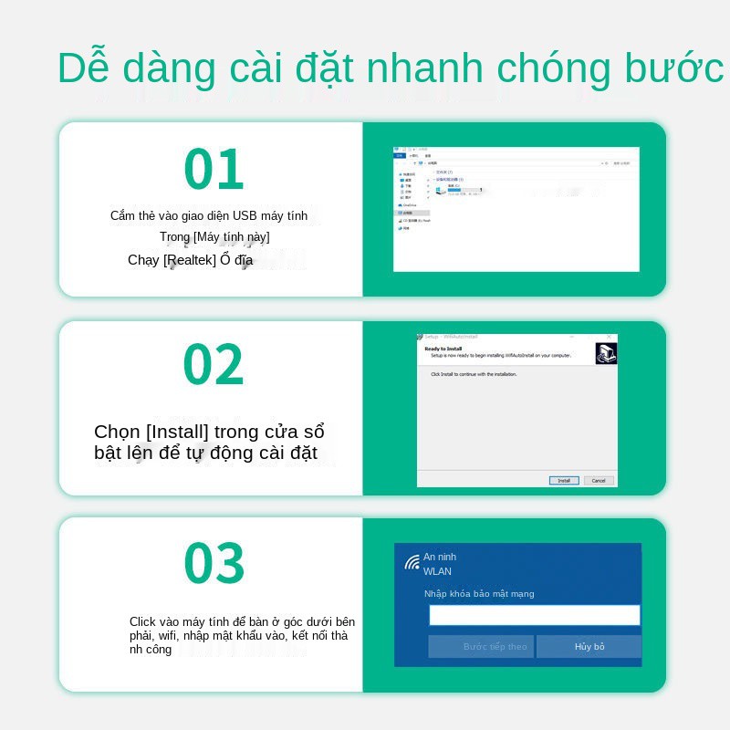 Card mạng không dây USB không ổ đĩa Gigabit 5G máy tính để bàn Máy tính để bàn mạng wifi bộ thu | BigBuy360 - bigbuy360.vn