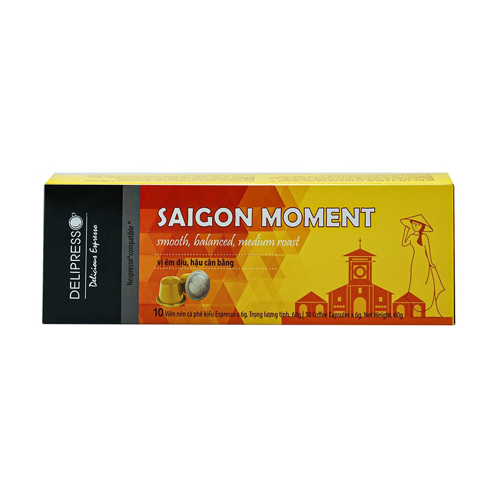 Cà Phê Viên Nén - Capsules - Delipresso - Saigon Moment - 10 viên x 6g - Phương Vy Coffee