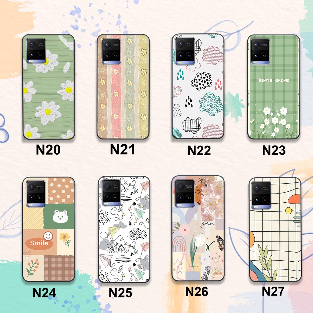 [HÀNG MỚI HOT] Ốp Lưng Vivo Y21 - Y21s In Hình họa tiết hoa lá đẹp