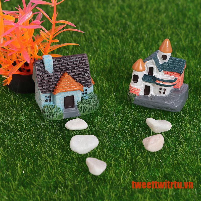 TRITU Artificial mini resin house crafts home decoration small house model