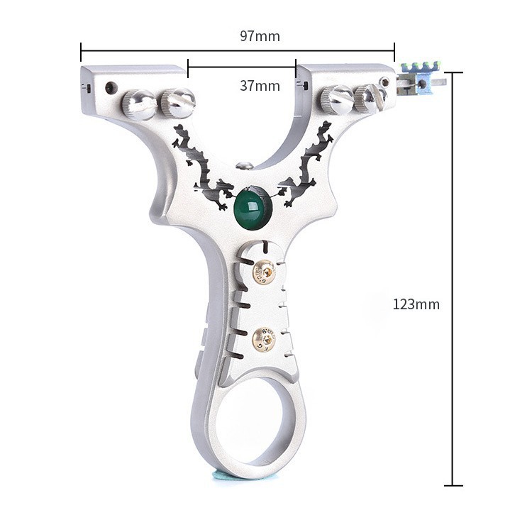 Ná Cao Su Rồng Đuổi Ngọc  - Ná Thun Hợp Kim Nguyên Chất Inox 304 Chạc 8 (Tặng kèm 2 dây ná 1mm ) [N18 + 2DN1]