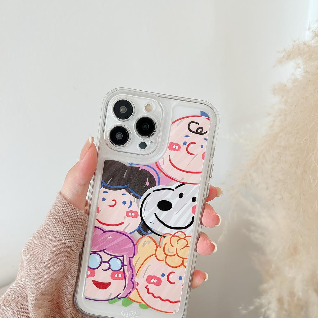 Ốp Điện Thoại Tpu Dẻo In Hình Snoopy Charlie Nút Kim Loại Cho iphone 13 Promax 12 11 7 Plus X XR 8 7
