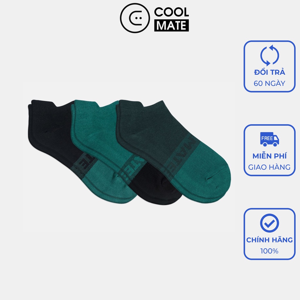 Combo 3 đôi tất phối xanh thoáng khí khử mùi - thương hiệu Coolmate AC
