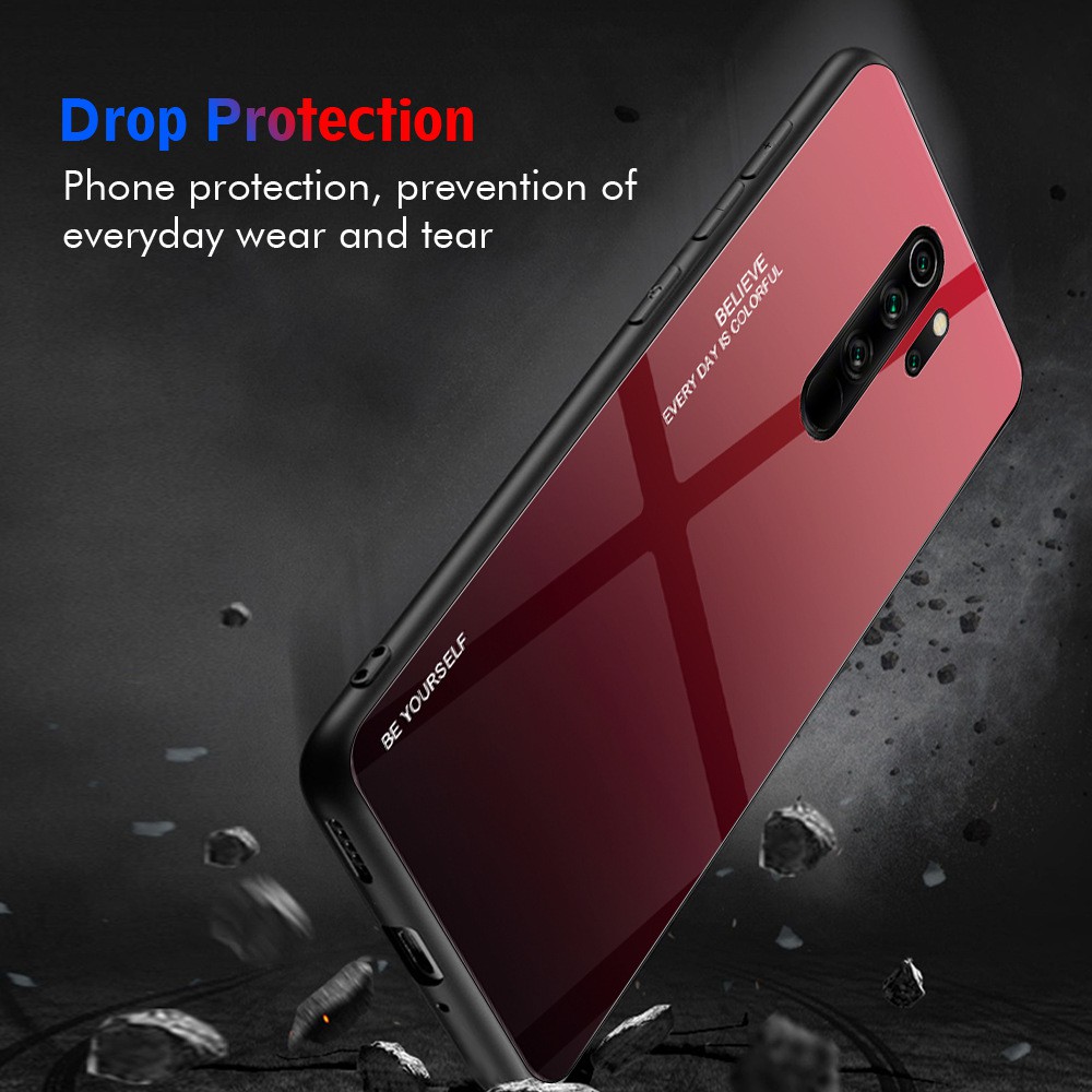 Ốp Lưng Mặt Kính Gradient Cho Xiaomi Redmi Note 8 Pro