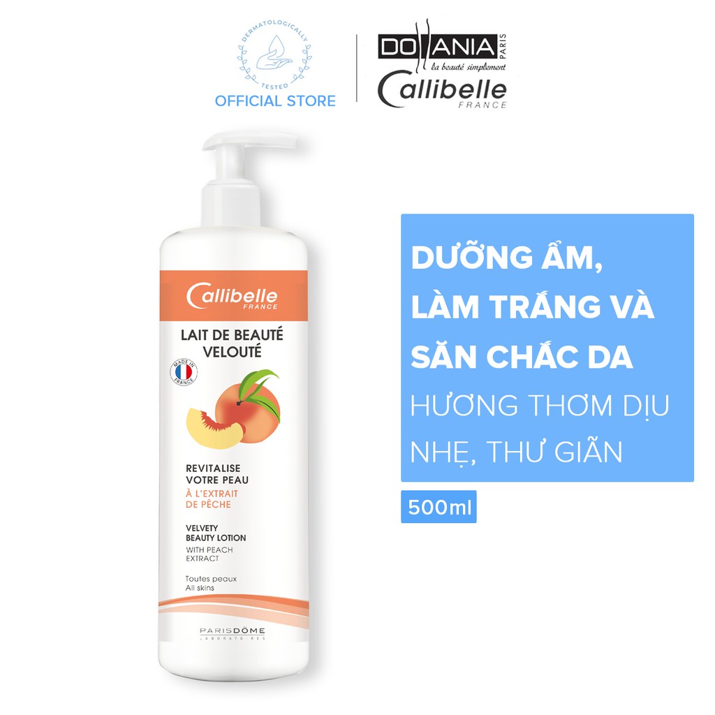 Sữa dưỡng thể làm trắng da chiết xuất Đào tươi Callibelle 500ml